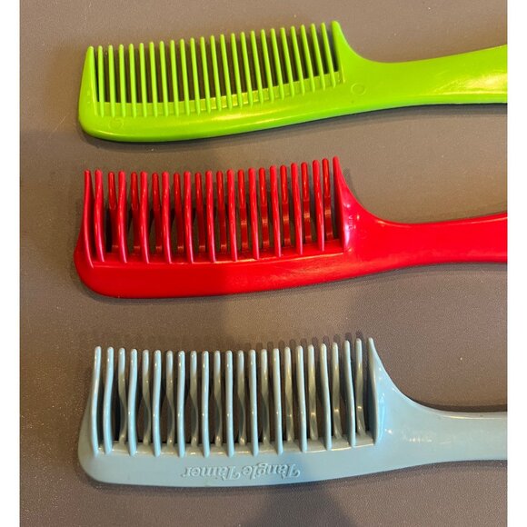 Lot‎ of 3 Vintage Plastic Hair Combs Tangle Tamer & Wet Hair Comb Retro Haircare main image 5